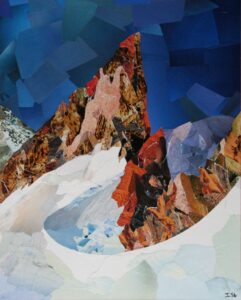 Une arête rocheuse à l'aiguille du Tour, on distingue des fragments de l'Alhambra dans les rochers