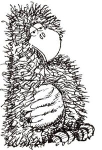 Oiseau en forme de lettrine B majuscule