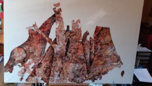 Collage Brocéliande en cours de réalisation, étape 3