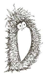 Oiseau en forme de lettrine D majuscule
