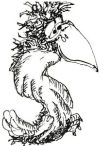 Oiseau en forme de lettrine S majuscule